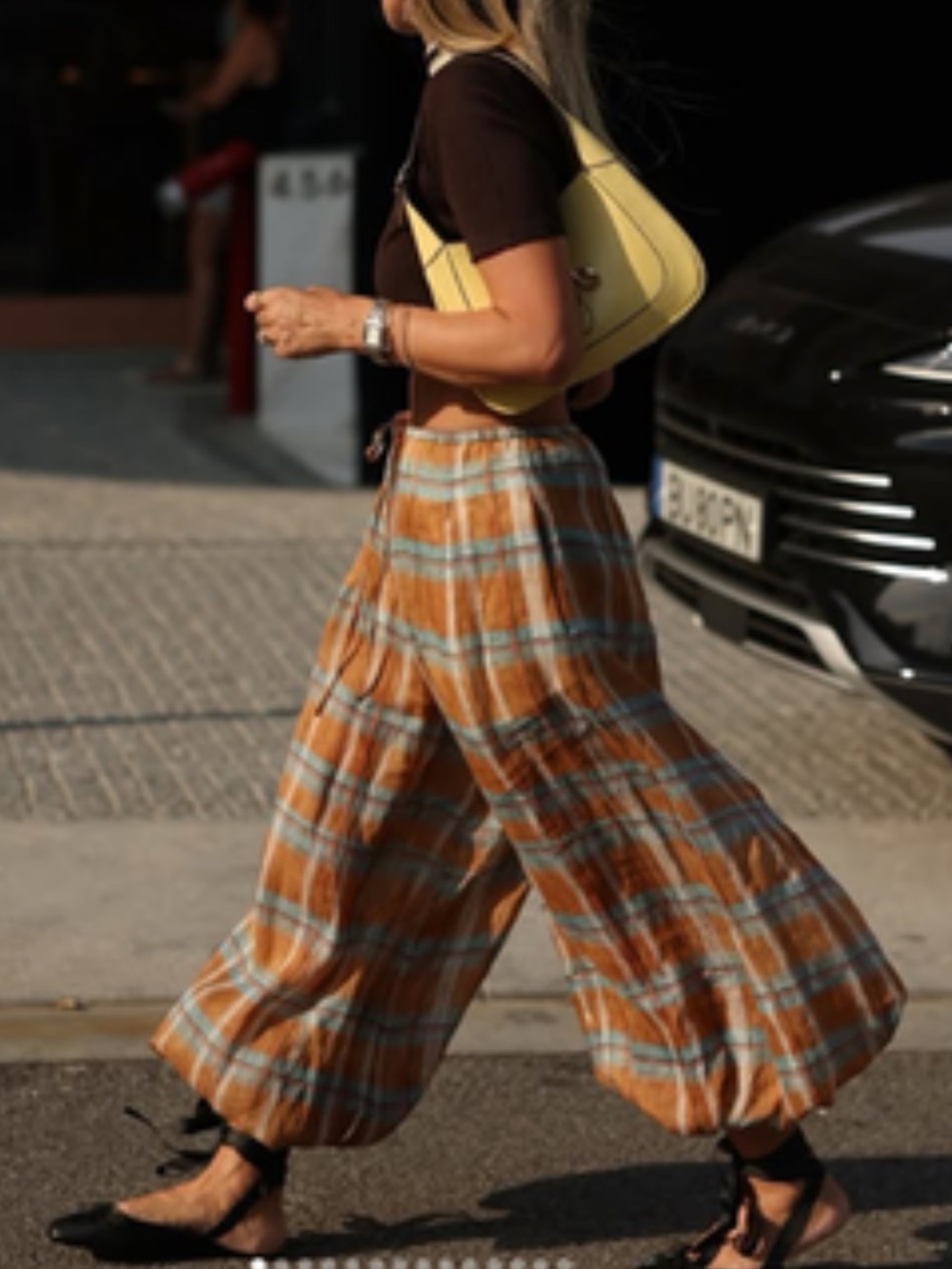 Zara plaid print balloon pants - XS